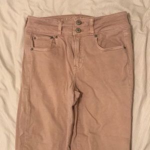 blush/pink american eagle skinny jeans